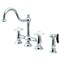Kingston Brass KS3791PXBS Restoration Bridge Kitchen Faucet W/ Brass Sprayer, Chrome KS3791PXBS - alternate 1